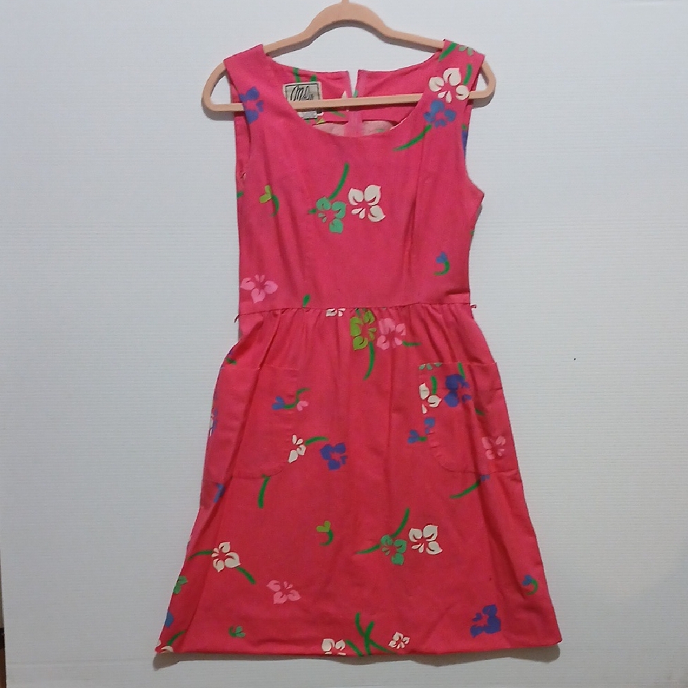 Vintage Malia Honolulu Floral Pink Dress